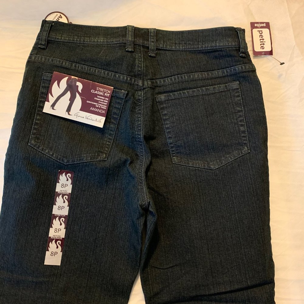Gloria Vanderbilt Amanda Stretch Classic Fit Denim Jeans 8P Petite Average New - Picture 6 of 7